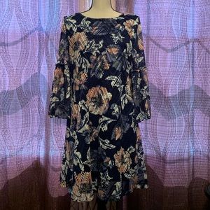 A line dress with bell sleeves